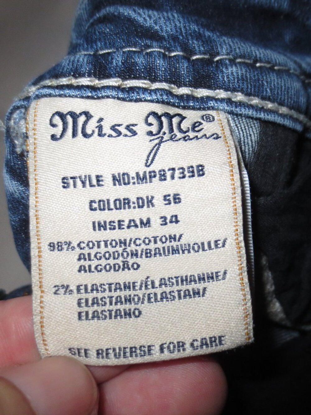 MISS ME womens JEANS blue MID-RISE denim BOOTCUT embroidered pockets SIZE 25 - Picture 8 of 13